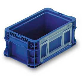 Stakpak Modular Straight Wall Container, 12"L x 7-13/32"W x 5"H, Blue, Polyethylene