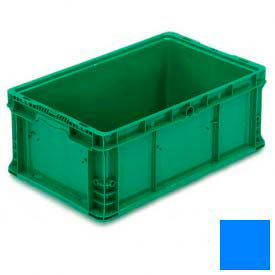 Stakpak Modular Straight Wall Container, 24"L x 15"W x 9-1/2"H, Blue, Polyethylene