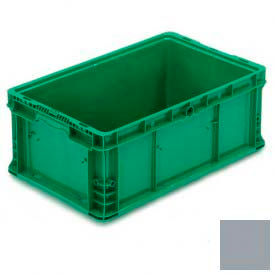 Stakpak Modular Straight Wall Container, 24"L x 15"W x 9-1/2"H, Gray, Polyethylene