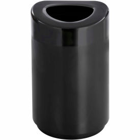 Steel Round Open Top Trash Can, 30 Gallon, Black