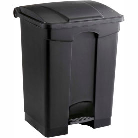Plastic Step-On Receptacle, 17 Gallon Black - 9922BL