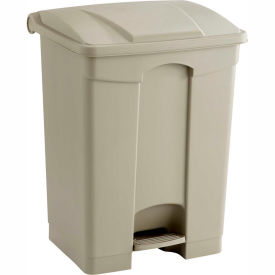 Plastic Step-On Receptacle, 17 Gallon Beige - 9922TN