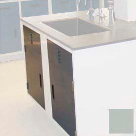 Lab Base Cabinet Sink Base 58"W x 22-1/2"D x 35-3/4"H Louvered Panels With 2 Cupboard Doors, Stone Gray
