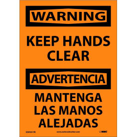 Bilingual Vinyl Sign - Warning Keep Hands Clear