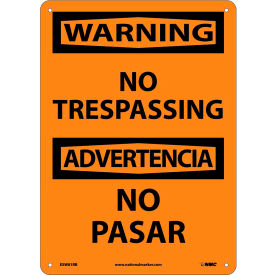 Bilingual Plastic Sign - Warning No Trespassing