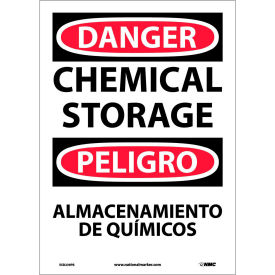 Bilingual Vinyl Sign - Danger Chemical Storage