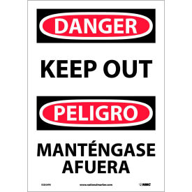 Bilingual Vinyl Sign, Danger Keep Out, 10"W x 14"H
