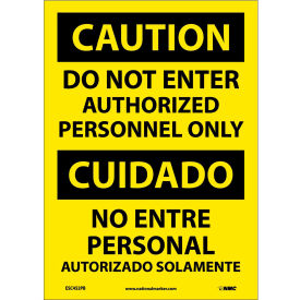 Bilingual Vinyl Sign - Caution Do Not Enter Authorized Personnel Only