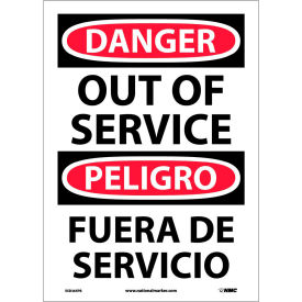 Bilingual Vinyl Sign - Danger Out Of Service