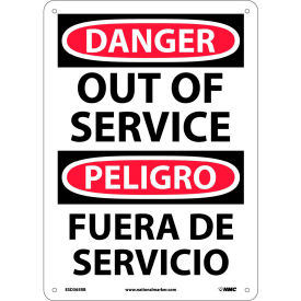 Bilingual Plastic Sign - Danger Out Of Service