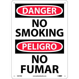 Bilingual Plastic Sign, Danger No Smoking, 10"W x 14"H