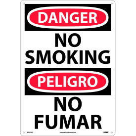 Bilingual Plastic Sign, Danger No Smoking, 14"W x 20"H