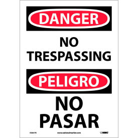 Bilingual Vinyl Sign, Danger No Trespassing, 10"W x 14"H