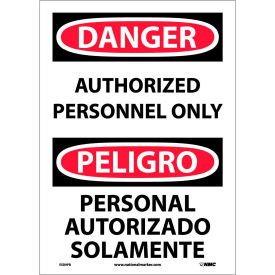Bilingual Vinyl Sign - Danger Authorized Personnel Only