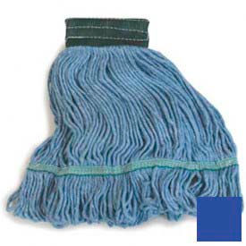 Medium Green Wide Band Looped End Mop. Blended 4-Ply Yarn, Blue - 369448B14
