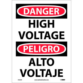 Bilingual Vinyl Sign, Danger High Voltage, 10"W x 14"H