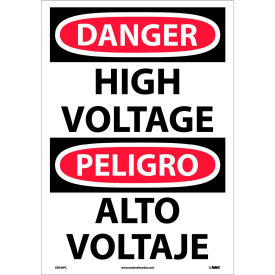 Bilingual Vinyl Sign, Danger High Voltage, 14"W x 20"H