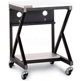 24" Performance 400 Series LAN Station with Half Bottom Shelf, Folkstone Gray