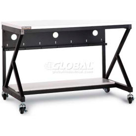 48" Performance 400 Series LAN Station with Half Bottom Shelf, Folkstone Gray