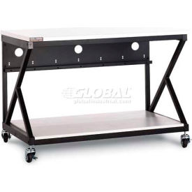 48" Performance 300 Series LAN Station with Full Bottom Shelf, Folkstone Gray