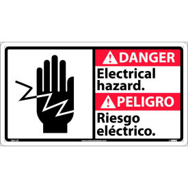 Bilingual Plastic Sign - Danger Electrical Hazard