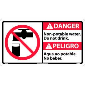 Bilingual Plastic Sign - Danger Non-Potable Water Do Not Drink
