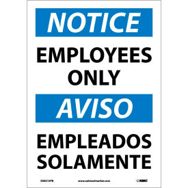 Bilingual Vinyl Sign, Notice Employees Only, 10"W x 14"H