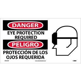 Bilingual Vinyl Safety Sign, Eye Protection Required In This Area, 18"W x 10"H