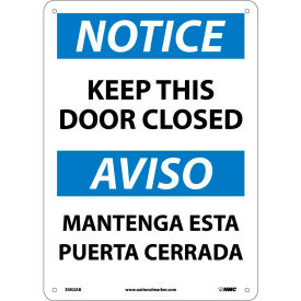 Bilingual Aluminum Sign - Notice Keep This Door Closed