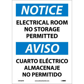 Bilingual Vinyl Sign - Notice Electrical Room No Storage Permitted