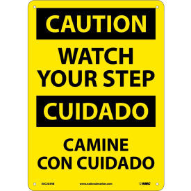 Caution Watch Your Step Plastic Sign 10"W x 14"H