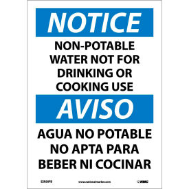 Bilingual Vinyl Sign - Notice Non-Potable Water Not For Drinking Use