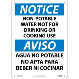 Bilingual Plastic Sign - Notice Non-Potable Water Not For Drinking Use
