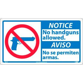 Bilingual Plastic Sign - Notice No Handguns Allowed