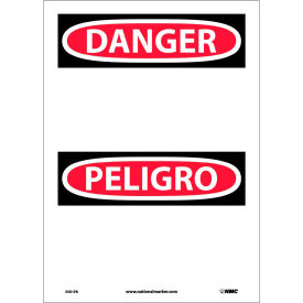 Bilingual Vinyl Sign, Danger Blank, 10"W x 14"H