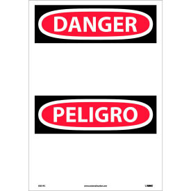 Bilingual Vinyl Sign, Danger Blank, 14"W x 20"H