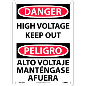 Bilingual Aluminum Sign - Danger High Voltage Keep Out