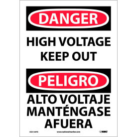 Bilingual Vinyl Sign - Danger High Voltage Keep Out