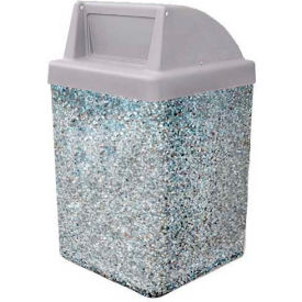 Concrete Waste Receptacle W/Gray Push Door Top - 25" X 25" Gray/Tan
