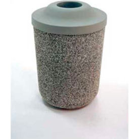 Concrete Waste Receptacle W/Gray Pitch In Top- 24" Dia x 37" Sand
