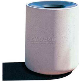 Concrete Waste Receptacle W/Gray Aluminum Funnel Top - 26" Dia x 33" Gray/Tan
