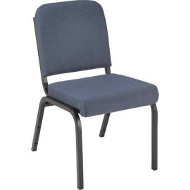 Stacking Chair with Front Roll - Armless - 2" Gray Fabric/Black Steel Frame