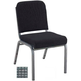 Stacking Chair with Front Roll - Armless - 2" Gray Fabric/Silver Vein Steel Frame