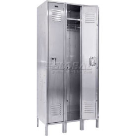 1-Tier 3 Door Stainless Steel Locker, 54"W x 18"D x 78"H, Gray, Assembled