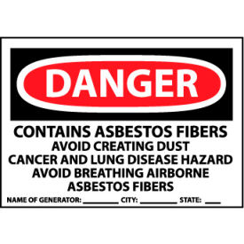 Roll of 500 Hazard Warning Paper Labels - Danger Contains Asbestos