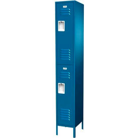 Traditional 2-Tier 2 Door Locker, Add On, 15"W x 15"D x 78"H, Gray, Unassembled