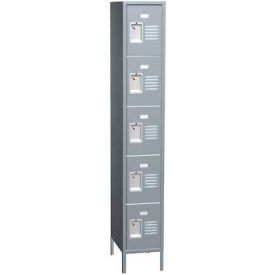 Traditional 5-Tier 5 Door Locker, 12"W x 18"D x 66"H, Almond, Assembled