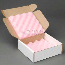 Anti Static Foam Shippers, 8"W x 8"L x 2-3/4"D, White