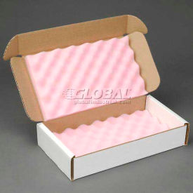 14"W x 8"L x 2-3/4"D, White Anti Static Foam Shippers