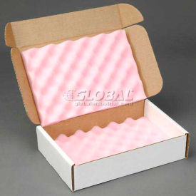 12"W x 8"L x 2-3/4"D, White Anti Static Foam Shippers